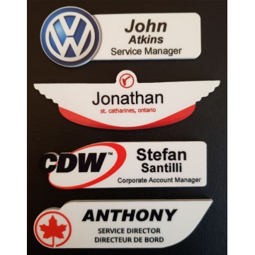 Custom Shape Name Badge up to 8 square inches.  