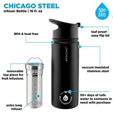 Chicago Steel Tea Infuser Bottle